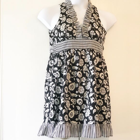 Johnny Martin Summer Halter Dress Size: 3 Black/White - Picture 5 of 11